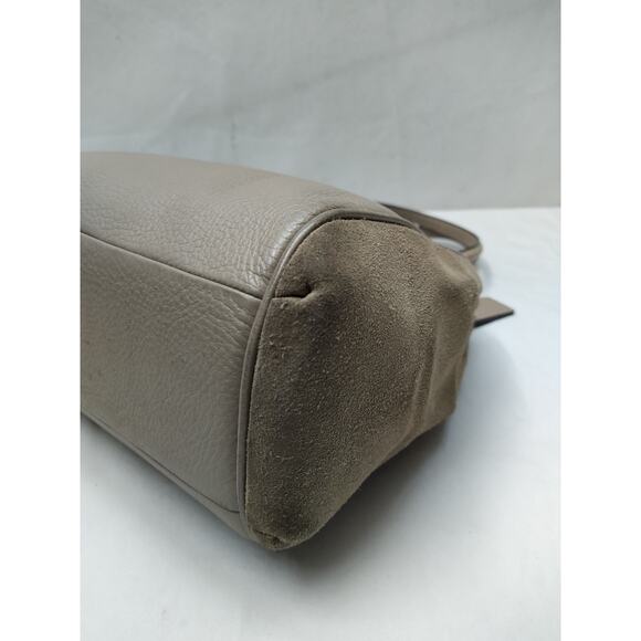 Coach Gray Leather Suede Double Handles Satchel Bag - Picture 16 of 16